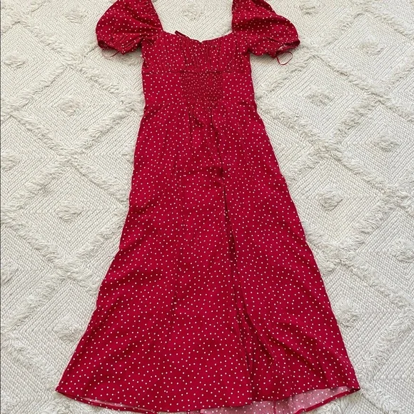 Reformation Teyana Red Polka Dot Dress - Picture 6 of 7